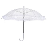 PANDA PANZOU White Lace Umbrella – Elegant Bridal Umbrella for Weddings – Vintage Lace Design, Perfect for Photoshoots & Celebrations